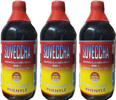 SUVECCHA BLACK DISINFECTANT PHENYLE 1350ML. (PACK OF 3) STRONG(3 x 450 ml)