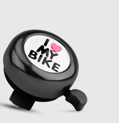 PEDFIT I Love My Bike Bicycle Handlebar Bell Loud Sound Bike Bells Bell(Black)