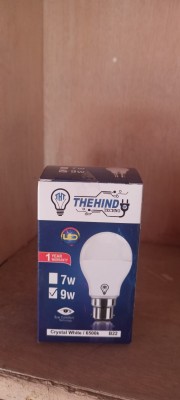 THT 9 W Round B22 LED Bulb(White, Pack of 4)
