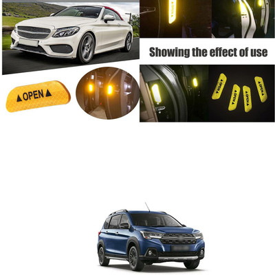 PRTEK Car Door Open Anti-Collision Reflective Stickers Tape I397 50 mm x 5 m Yellow Reflective Tape(Pack of 4)