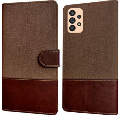 Spicesun Flip Cover for Samsung Galaxy A53 5G, Samsung Galaxy A53(Brown, Dual Protection, Pack of: 1)