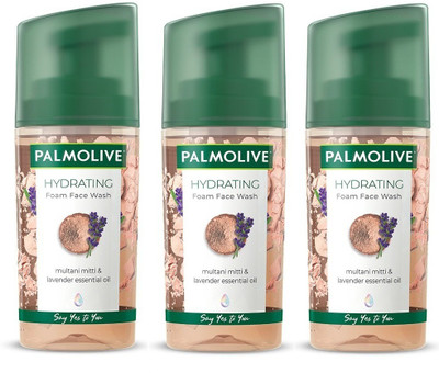 PALMOLIVE Hydrating Foam Facewash, 100ml x 3 (300ml) (Pack of 3) Face Wash (300 ml)