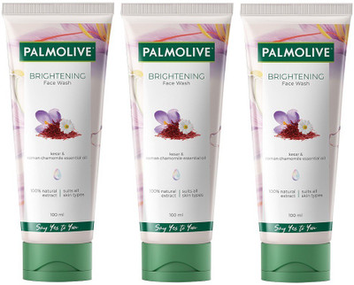 PALMOLIVE Brightening Gel Face wash, 100ml x 3 (300ml) (Pack of 3) Face Wash (300 ml)