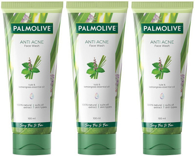 PALMOLIVE Anti Acne Purifying Gel Face wash, 100ml x 3 (300ml) (Pack of 3) Face Wash (300 ml)