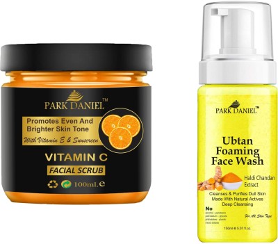 PARK DANIEL Vitamin C Scrub & Ubtan Face Wash For Blackheads Removal Combo Pack of 2 (250 ML)(2 Items in the set)