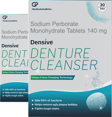 Densive Antimicrobial Denture Cleanser Tablet for Partial & Full Dentures 60 tablets Toothpaste(200 g, Pack of 2)