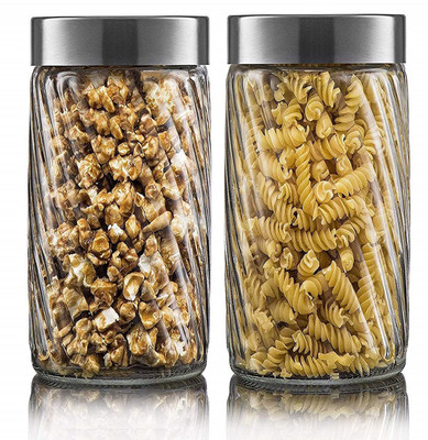 GRACIOUS MART Glass Utility Container  - 2000 ml(Pack of 2, Clear)