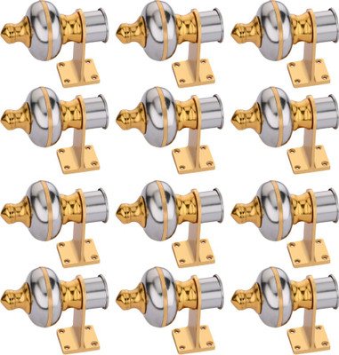 Sun Shield Silver, Gold Curtain Hooks Metal(Pack of 12)