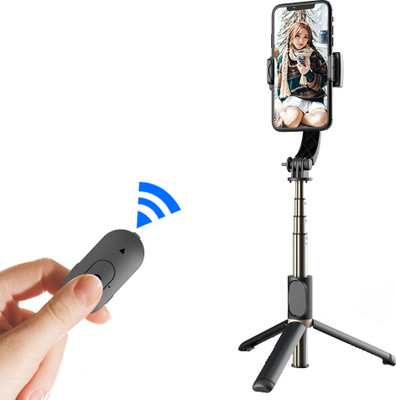 Wifton Tripod selfie sticks q08 mobile gimble for vlogging, youtube, live video-VXI Bluetooth Selfie Stick(Jade Black, Remote Included)