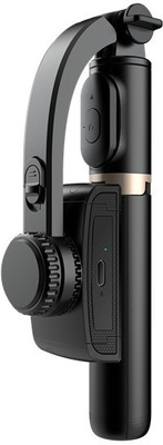 Wifton Gimbal With shutter Smart Action camera Video Record Vlog Live-IVI Bluetooth Selfie Stick(Ultra Black, Remote Included)