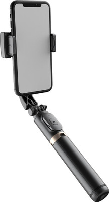 Wifton Bluetooth Shutter Smart Action Camera Video Record Vlog Live-IVI Bluetooth Selfie Stick(Ultra Black, Remote Included)