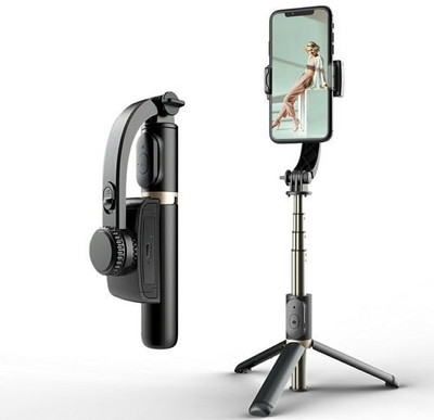 Wifton Gimbal for Smart with Extendable Bluetooth Selfie Stick and Tripod-IX Bluetooth Selfie Stick(Classic Black, Remote Included)