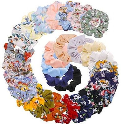 Rubela Printed scrunchies Rubber Band(Multicolor)