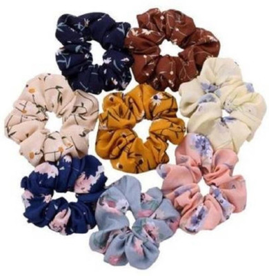 Shivoo Printed scrunchies Rubber Band(Multicolor)