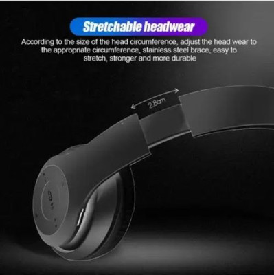 GUGGU WGF_645J_P47 Over the head Bluetooth Headset Bluetooth(Black, On the Ear)