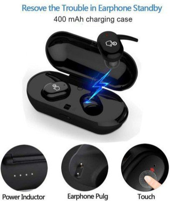 GUGGU VVK_471W_Tws 4 Wireless Earbuds Bluetooth Headset Bluetooth(Black, True Wireless)