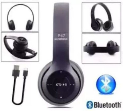 SYARA VIJ_621B_P47 Over the head Bluetooth Headset Bluetooth(Black, On the Ear)