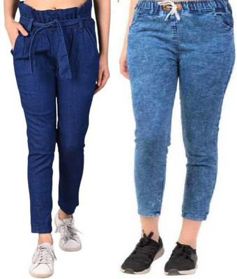 GLAMHOOD Jogger Fit Women Blue Jeans(Pack of 2)