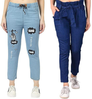 GLAMHOOD Jogger Fit Women Blue Jeans(Pack of 2)