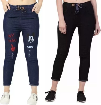 GLAMHOOD Jogger Fit Women Blue Jeans(Pack of 2)