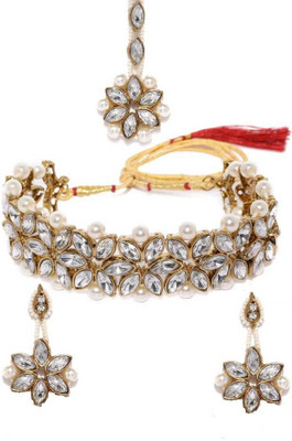 JewelShadi Alloy Gold-plated Gold Jewellery Set(Pack of 1)