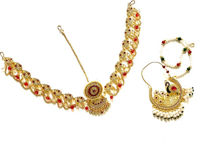 NIKYANKA Brass Gold-plated Pink Jewellery Set(Pack of 1)