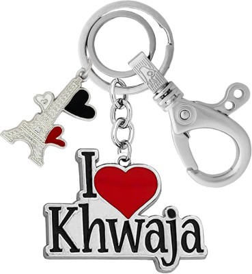 KYP Fashion I LOVE KHWAJA shape With Eiffel tower Pendant Locking Hook Keyring Key Chain