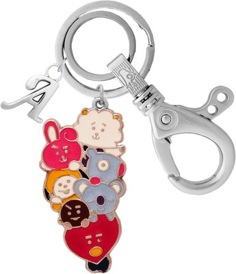 KYP Fashion All in One 7 Character BT21 BTS Kpop BTS Bangtan Boys Cartoon Alphabet A Pendant Key Chain