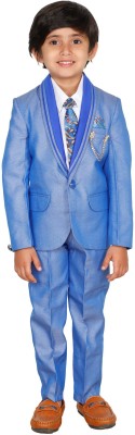 DKGF FASHION Boys Party(Festive) Shirt Trouser, Coat, Tie(Royalblue)