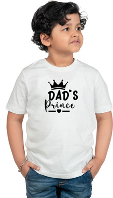 CHOMBOOKA Boys Printed Cotton Blend Regular T Shirt(White, Pack of 1)