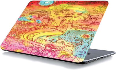 qth COLOURFULL LAP-7597 VINYL Reusable Laptop Skin Compatible for 15.6 inch(Theme: Spiritual)