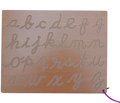 MECDOIT INTERNATIONAL Small Alphabet Cursive Writing Tracing Board(Brown)