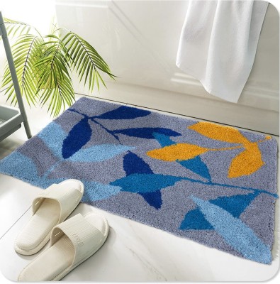 AAZEEM Cotton Door Mat(Blue, Free)