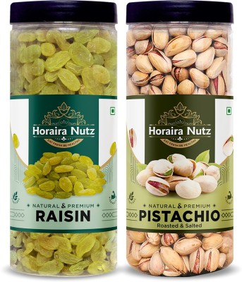 Horaira Nutz Premium Combo Dry fruits Raisins & Pistachios (2x500g) 1kg Raisins, Pistachios(2 x 500 g)