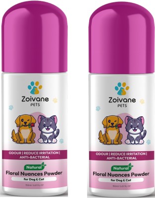 Zoivane Floral Nuances Powder For Dog and Cats | Bacterial Reduce Irritation |Pack of 2 300 ml Pet Coat Cleanser(Suitable For Cat, Dog)