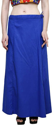 gosulbra fashion Saree Petticoat ( Waist-40 inch, Length-37 inch) Ink Blue Cotton Blend Petticoat(Free)