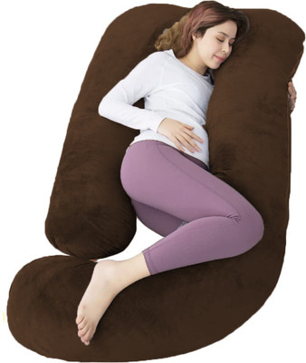 OneNonly Velvet Multifunctional Pregnancy Pillow Microfibre Solid Pregnancy Pillow Pack of 1(Brown)