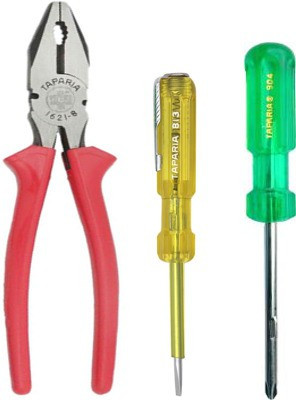 TAPARIA Taparia Hand Tool Kit-1621-8 Plier, 813 Tester and 904 2in1 Screwdriver Hand Tool Kit(3 Tools)