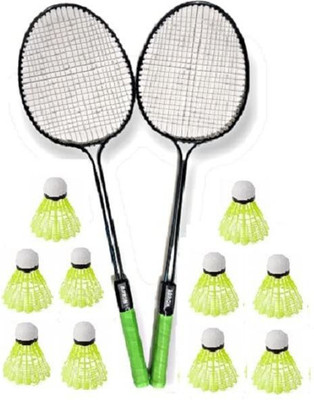 Rakso Badminton racquet set of 2 pc with 10 shuttle cock combo Badminton Kit
