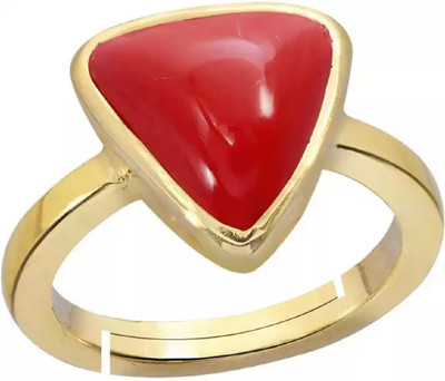 RATAN BAZAAR Copper Ruby Gold Plated Ring