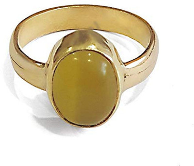 RATAN BAZAAR Copper Cat's Eye Gold Plated Ring