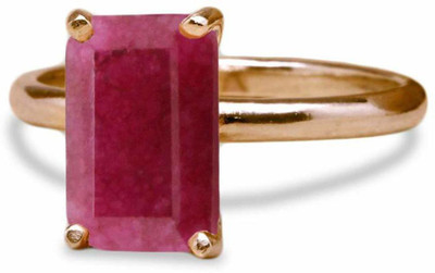 RATAN BAZAAR Copper Ruby Gold Plated Ring