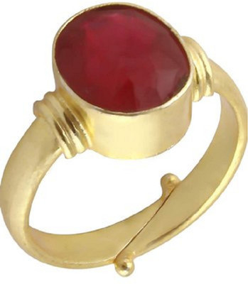 RATAN BAZAAR Ratan Bazaar Most Demanded Ruby Gemstone Ring Copper Ruby Gold Plated Ring