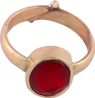 RATAN BAZAAR Copper Ruby Gold Plated Ring