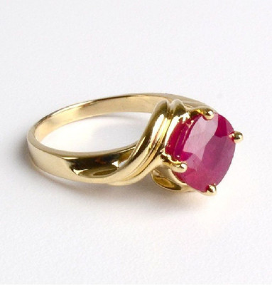RATAN BAZAAR Copper Ruby Gold Plated Ring