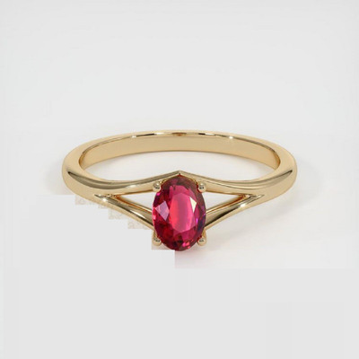 RATAN BAZAAR Ratan Bazaar CERTIFIED GEMSTONE ring Ruby GoldRing Copper Ruby Gold Plated Ring