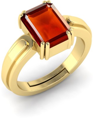 TODANI JEMS 9.25 Ratti Gomed/Hessonite Natural Quality Original Stone Panchdhatu Adjustable Brass Garnet Ring