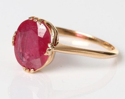 RATAN BAZAAR Copper Ruby Gold Plated Ring