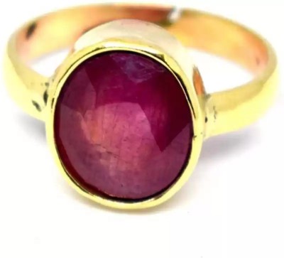 Jaipur Gemstone Jaipur Gemstone Most Demaned and Pure Ruby Ring Copper Ruby Gold Plated Ring