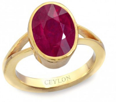 CEYLONMINE Copper Ruby Gold Plated Ring